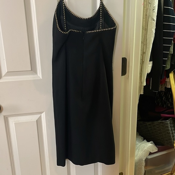 Anne Klein Gold Trim Black Dress - Picture 3 of 3